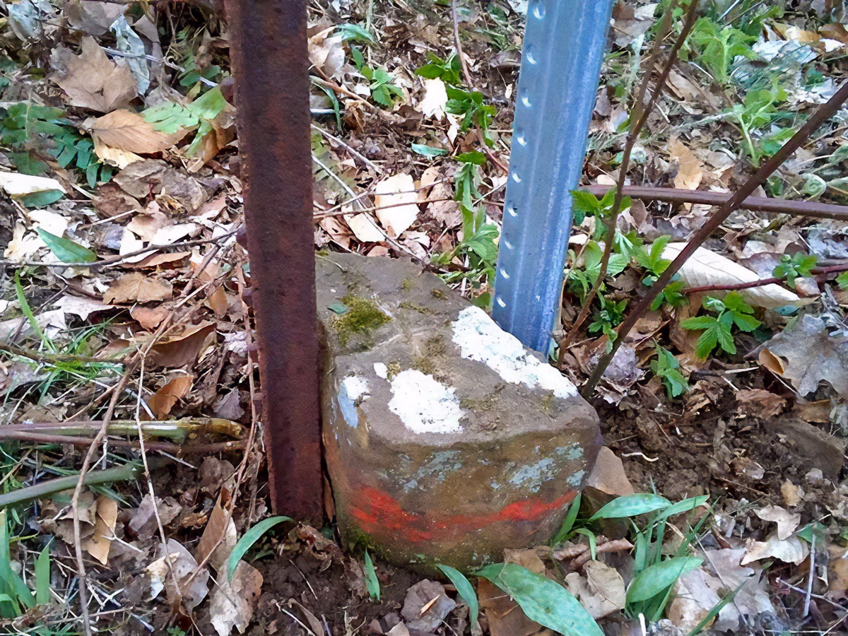Historical Surveying Marker Stone near Jasper, IN. Brosmer Land Surveying & Engineering Inc.